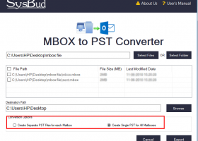 SysBud MBOX to PST Converter screenshot