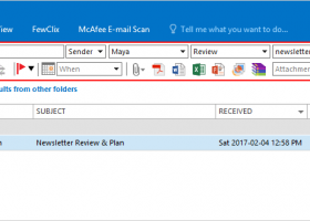 FewClix for Outlook screenshot