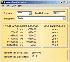 Income Tax Calculator screenshot