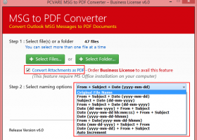 Convert Outlook 2010 Messages to PDF screenshot