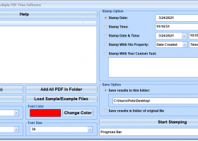 Stamp Time and Date On Multiple PDF Files Software screenshot
