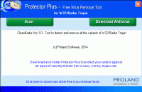 W32/Badur Free Trojan Removal Tool screenshot