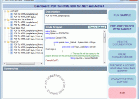 Bytescout PDF To HTML SDK screenshot