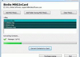Convert MSG File to VCF screenshot