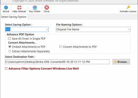 Convert EML to Adobe PDF screenshot