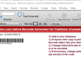 Filemaker Code 39 Generator screenshot