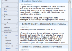 CintaNotes Free Personal Notes Manager screenshot