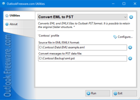 Convert EML to PST for Outlook screenshot