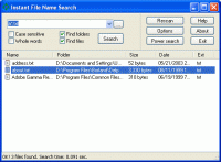 Instant File Name Search screenshot