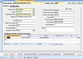 SBS Vendor Management screenshot