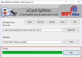 vCard Splitter screenshot
