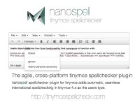 NanoSpell TinyMce SpellChecker Plugin screenshot