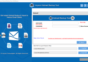 Aryson Hotmail Backup Tool screenshot