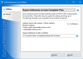 Export Addresses to Auto-Complete Files screenshot