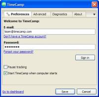 TimeCamp Data Collector screenshot
