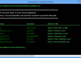 IE Password Dump screenshot