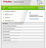 McAfee Internet Security 2013 screenshot