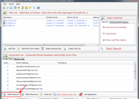 Phone and Email Extractor Files screenshot