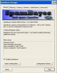 SpamBayes screenshot