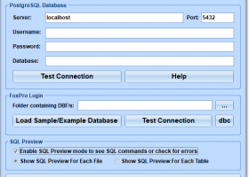 PostgreSQL Tables To FoxPro To Converter Software screenshot