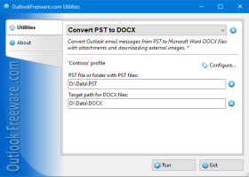 Convert PST to DOCX for Outlook screenshot