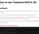 How to use Tesseract OCR in C#